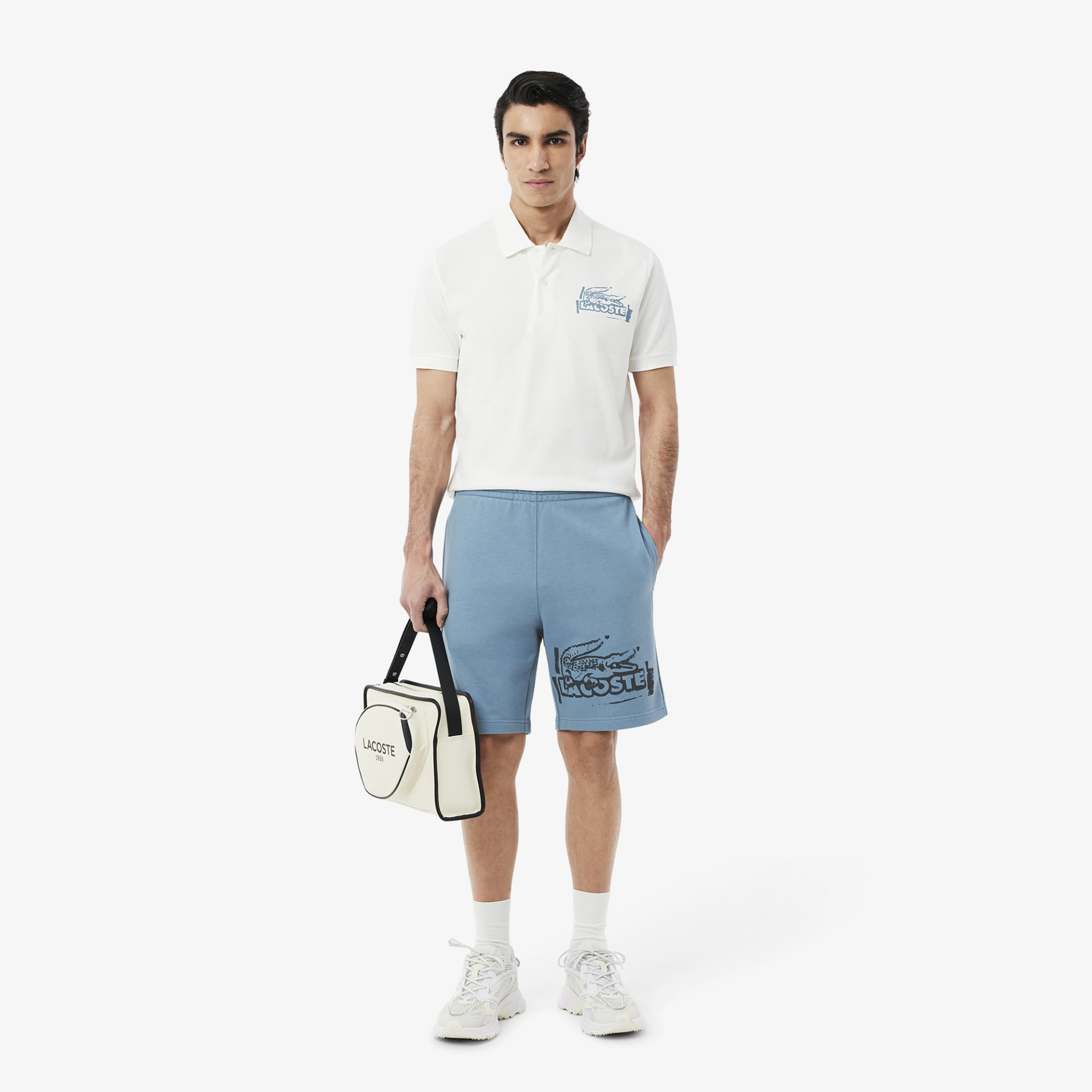 Short molleton de coton graphique