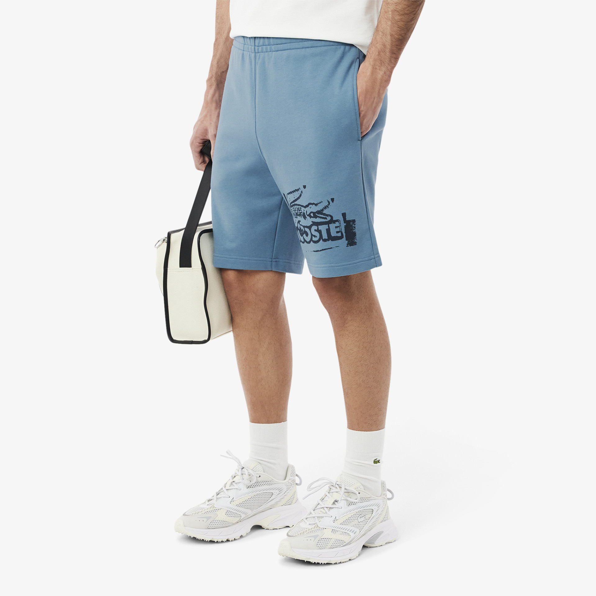 Short molleton de coton graphique