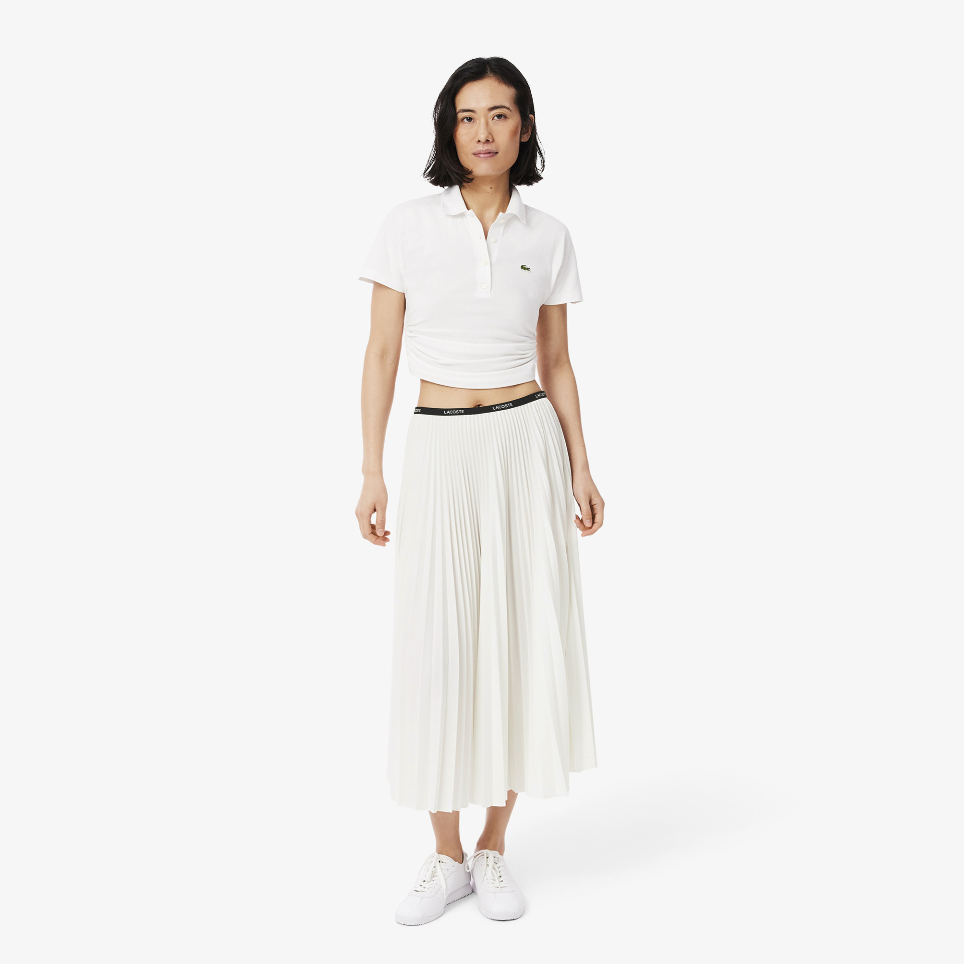 Jupe longue plissée taille élastiquée
