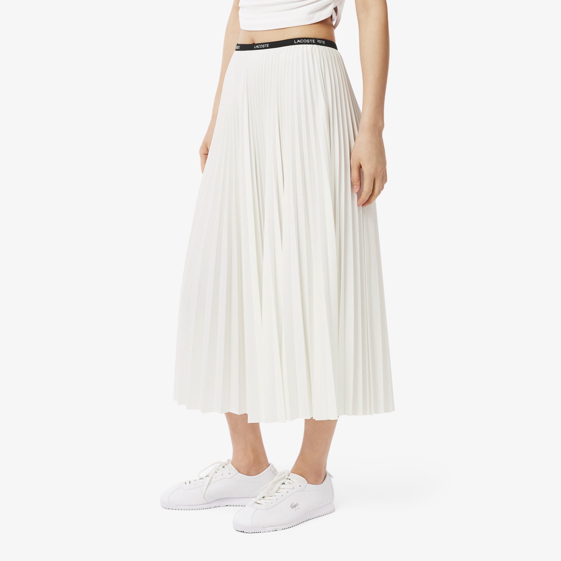 Jupe longue plissée taille élastiquée
