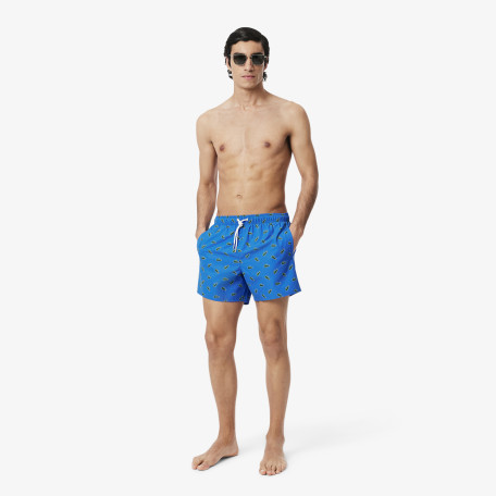 Short de bain court imprimé crocodile
