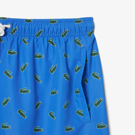 Short de bain court imprimé crocodile