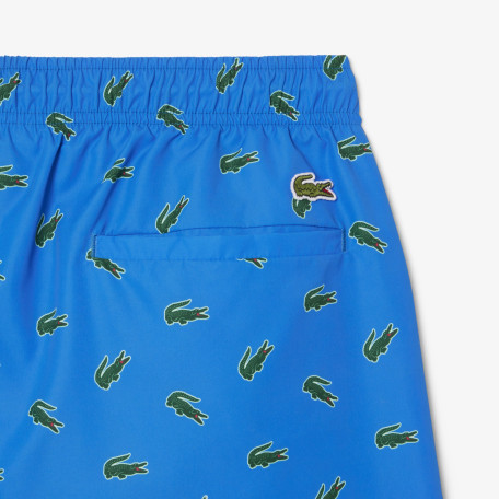 Short de bain court imprimé crocodile