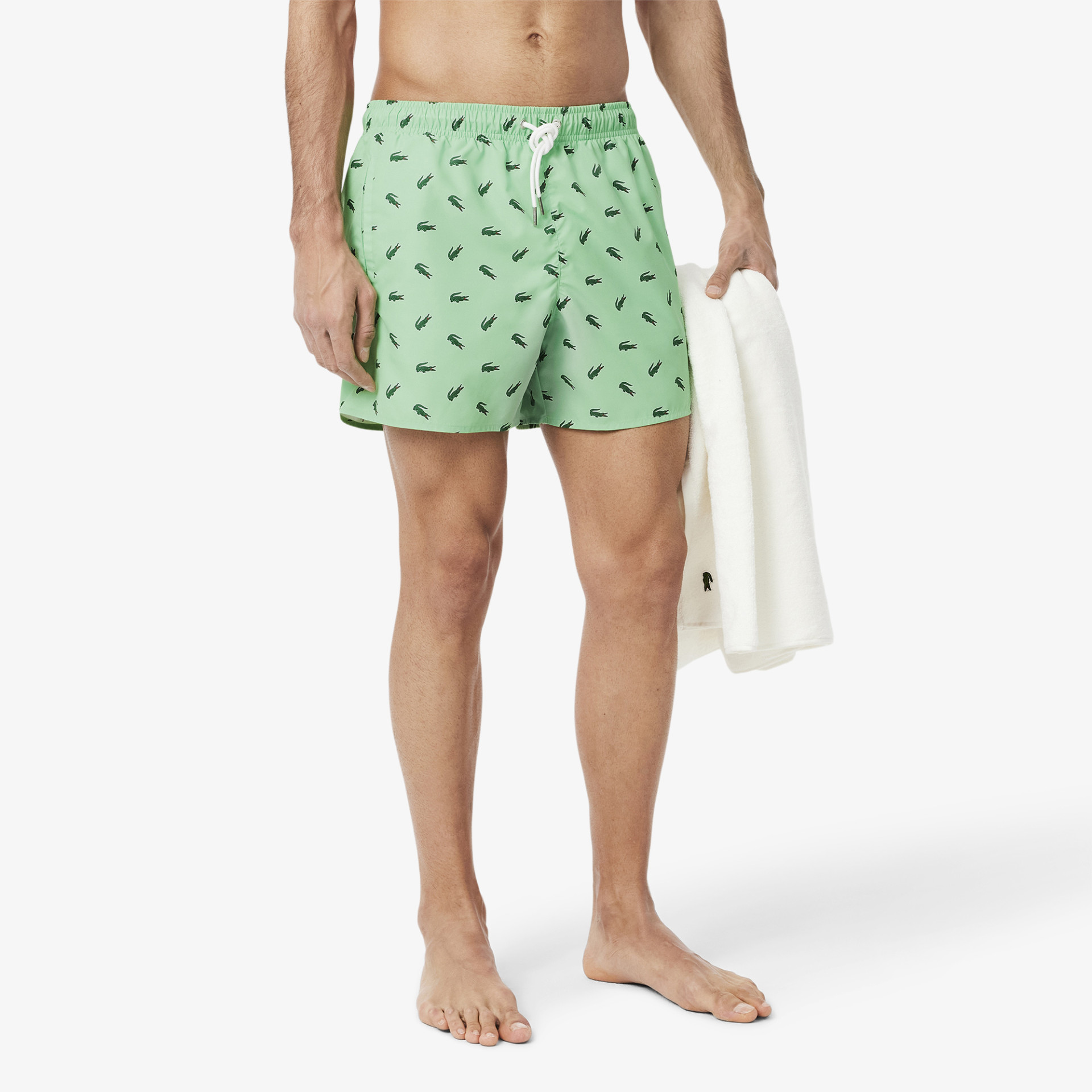 Short de bain court imprimé crocodile