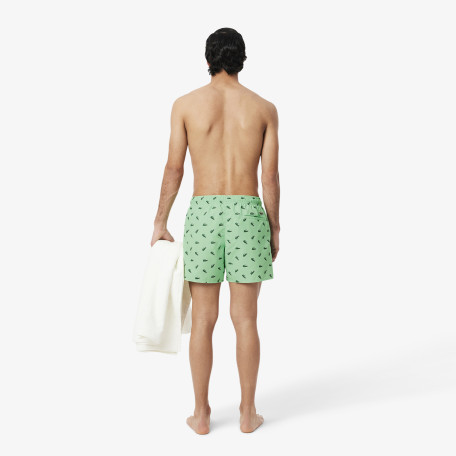 Short de bain court imprimé crocodile