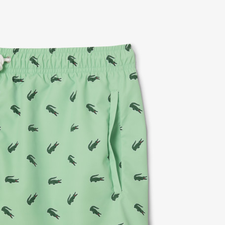 Short de bain court imprimé crocodile