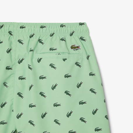 Short de bain court imprimé crocodile