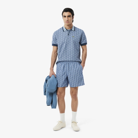 Maillot de bain mi-long imprimé monogramme