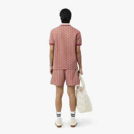 Maillot de bain mi-long imprimé monogramme