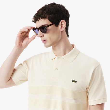 Polo L.12.12 classic fit bandes en mesh