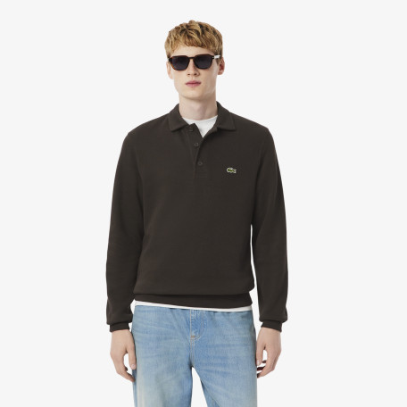 Sweatshirt col polo coton côtelé