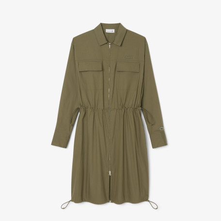 Robe chemise zippée oversize coton