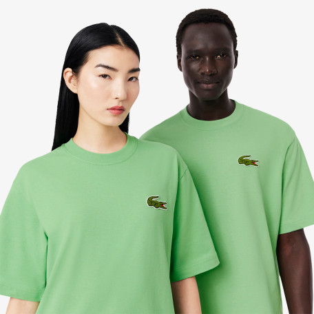 T-shirt loose fit coton épais avec badge