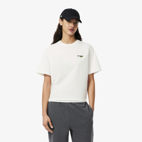 T-shirt oversize court coton siglé
