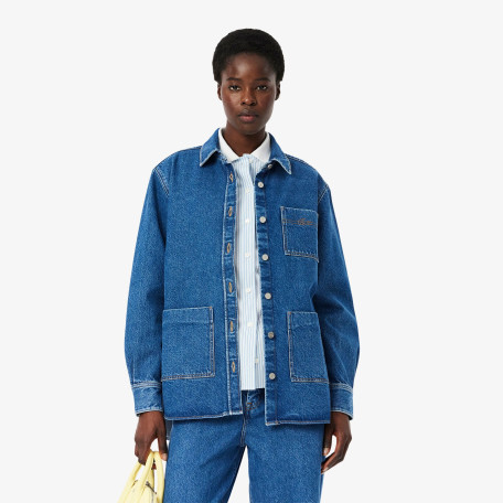 Veste surchemise denim oversize