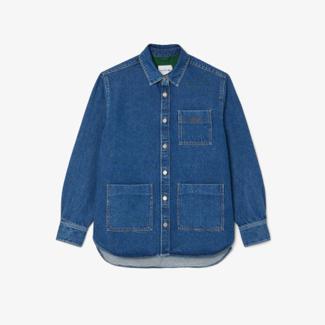 Veste surchemise denim oversize