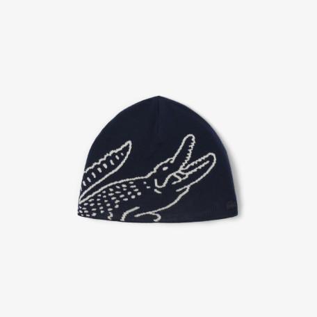 Bonnet en laine jacquard crocodile