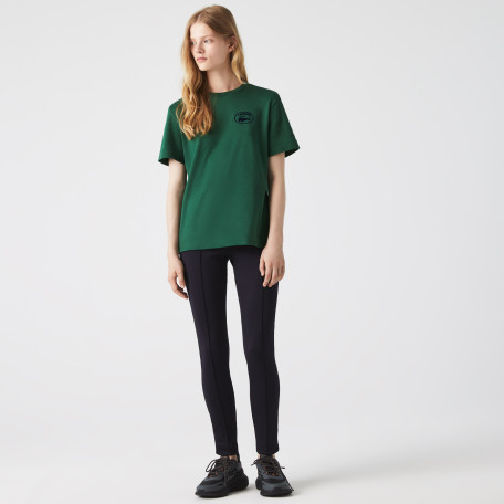 T-shirt femme loose fit avec logo Lacoste en coton biologique