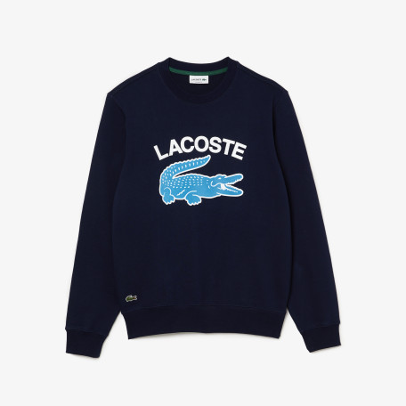 Sweatshirt homme Lacoste col rond imprimé crocodile