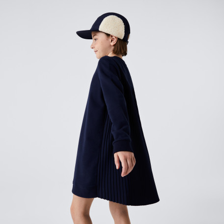 Robe fille Lacoste avec dos plissé en molleton de coton