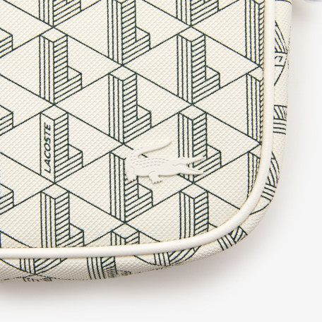 Sacoche zippée femme Lacoste avec imprimé monogramme