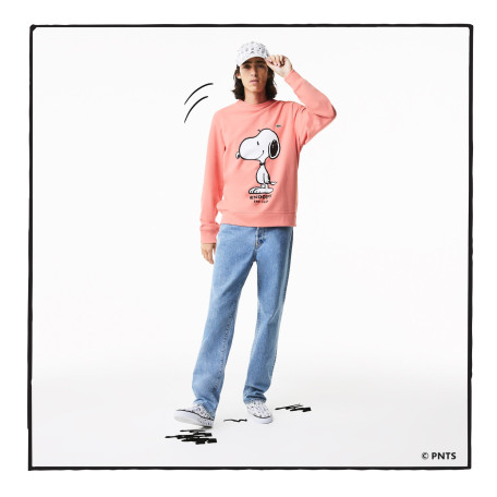 Sweatshirt unisexe Lacoste x Peanuts à col rond en coton biologique