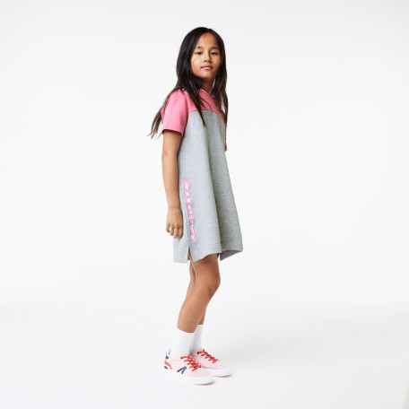Robe color-block à capuche fille Lacoste en coton biologique
