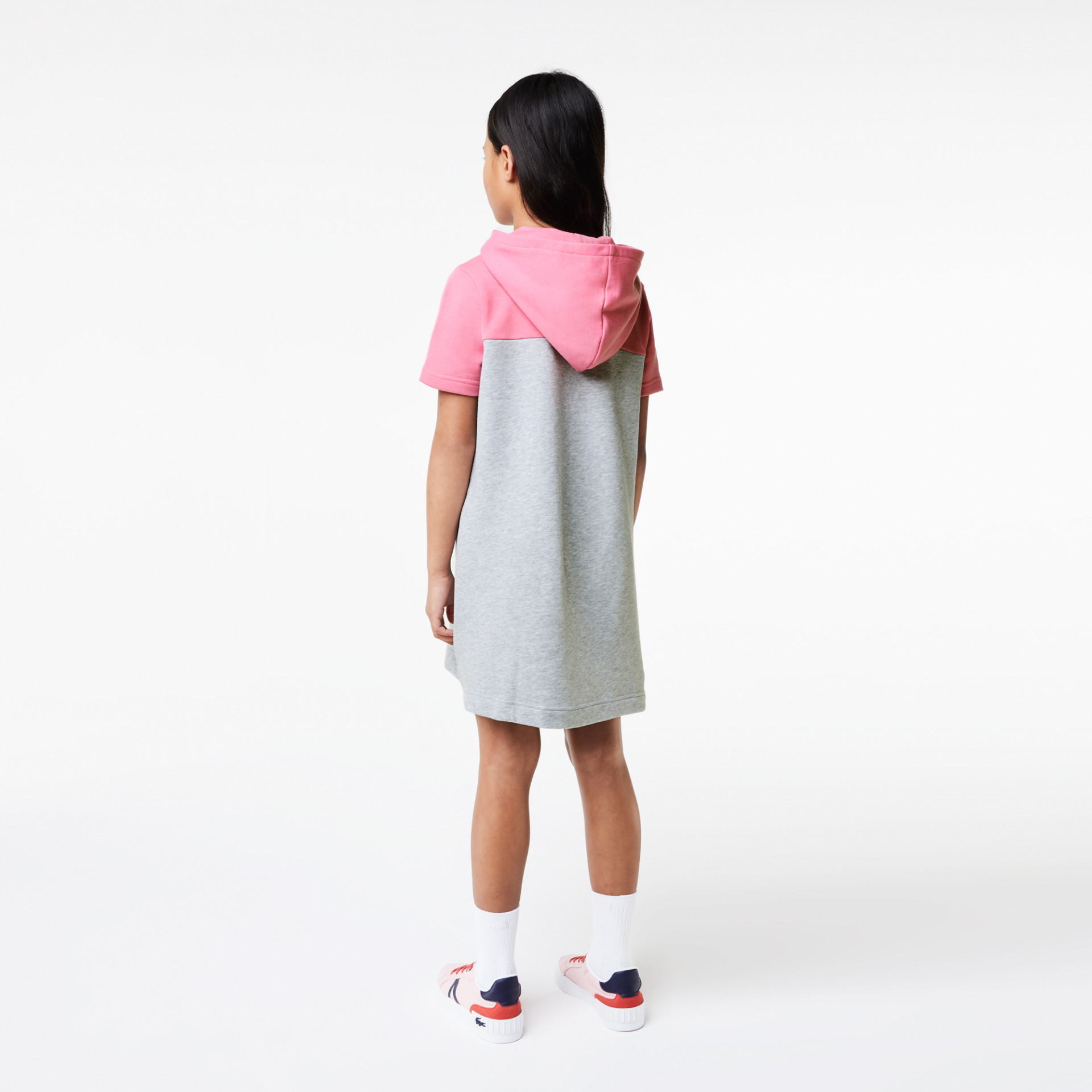 Robe color-block à capuche fille Lacoste en coton biologique