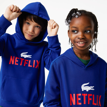 Sweatshirt à capuche enfant Lacoste x Netflix en coton biologique