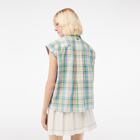 Chemise femme Lacoste avec imprimé carreaux