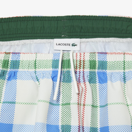 Short de bain à carreaux colorés homme Lacoste quick dry