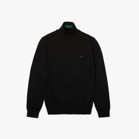 Pull a col roule en laine merinos unie Pullovers Lacoste