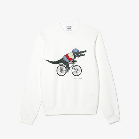 Sweatshirt imprimé homme Lacoste x Netflix en coton biologique