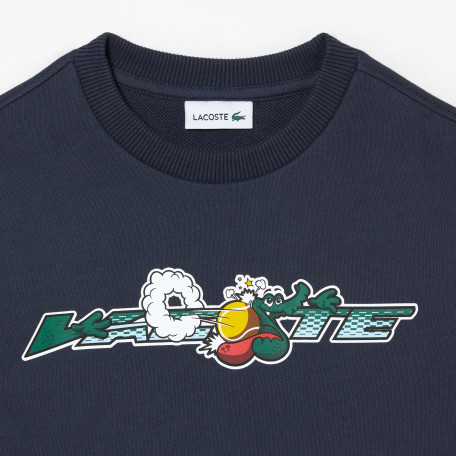 Sweatshirt enfant Lacoste en molleton coton biologique