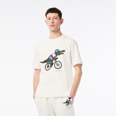 T-shirt homme Lacoste x Netflix en coton biologique