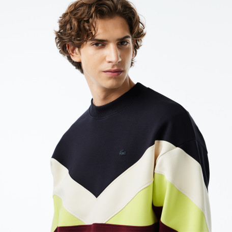 Sweatshirt color-block loose fit double-face