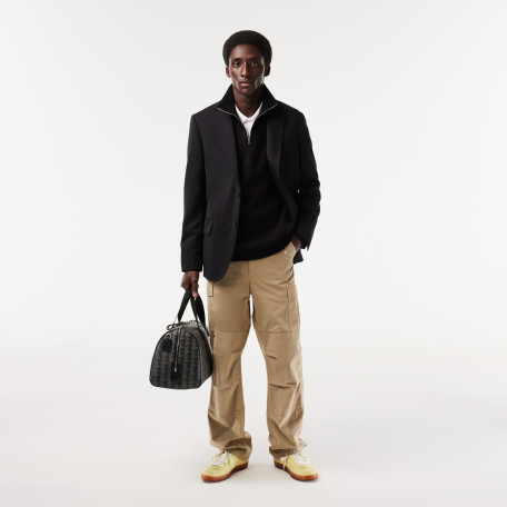 Sweatshirt zippé interlock col montant