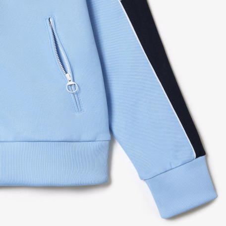 Sweatshirt zippé color-block en interlock piqué