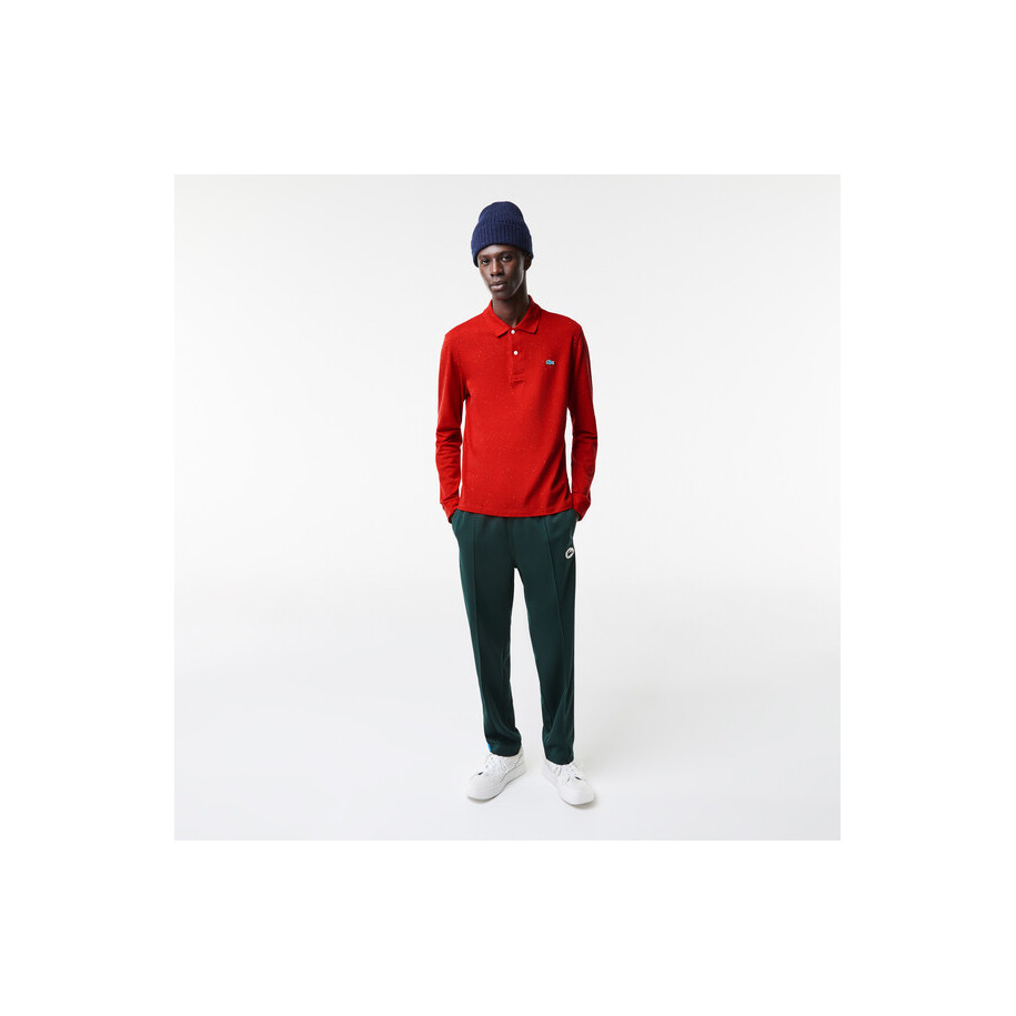 Polo homme Lacoste manches longues classic fit imprimé moucheté