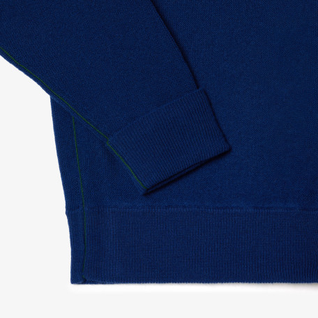 Cardigan homme Lacoste relaxed fit boutons ton sur ton en laine