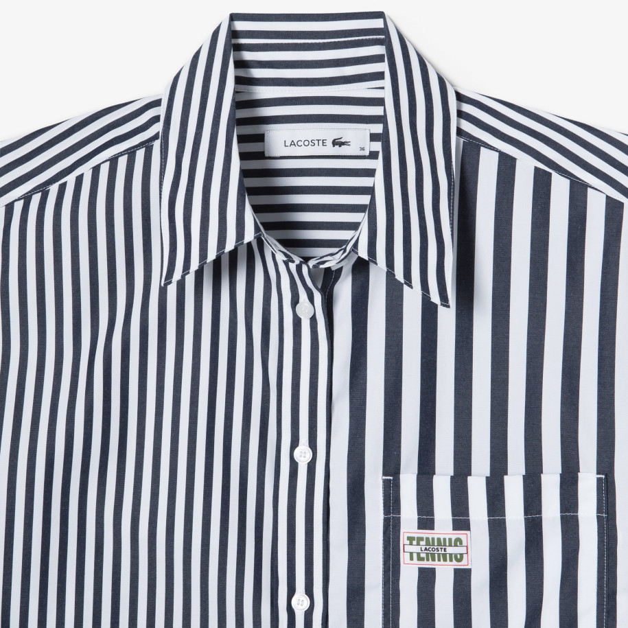 Chemise rayée Lacoste x Bandier en popeline de coton