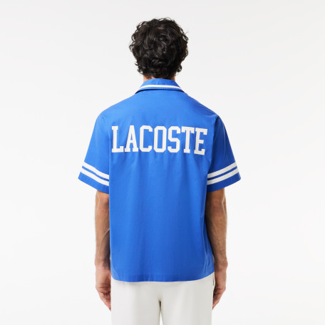 Chemise en twill de coton imprimé Lacoste au dos