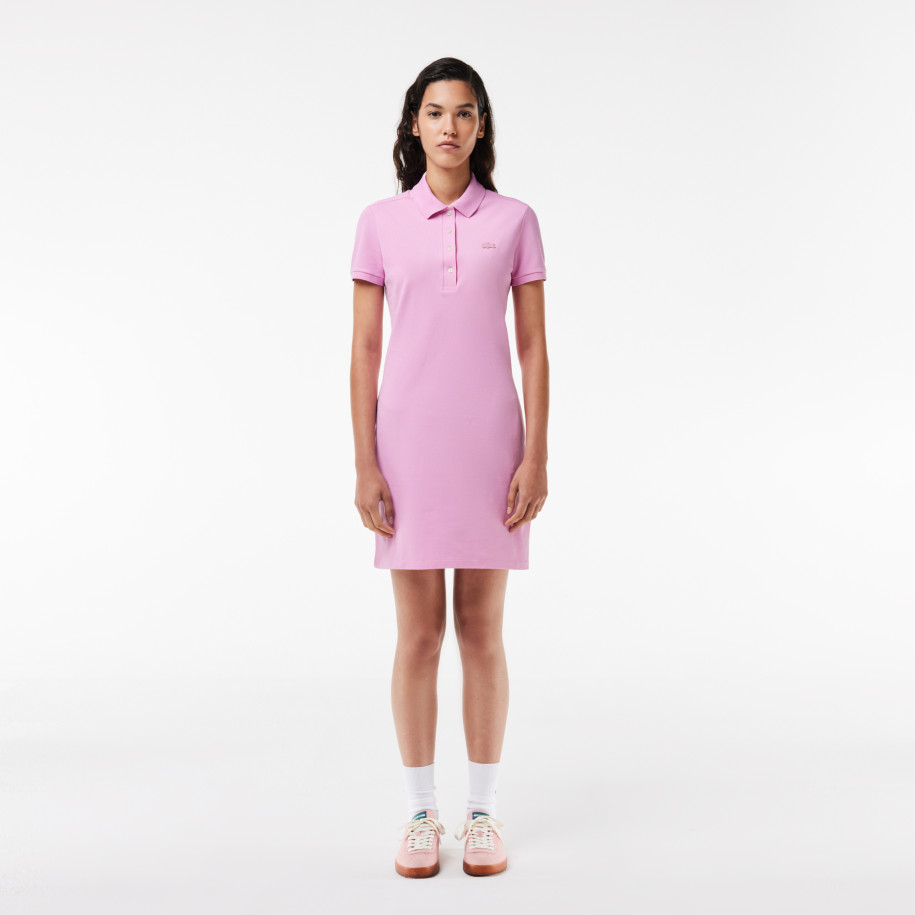 Robe polo en piqué de coton stretch