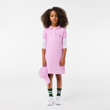 Robe polo Fille en piqué de coton uni